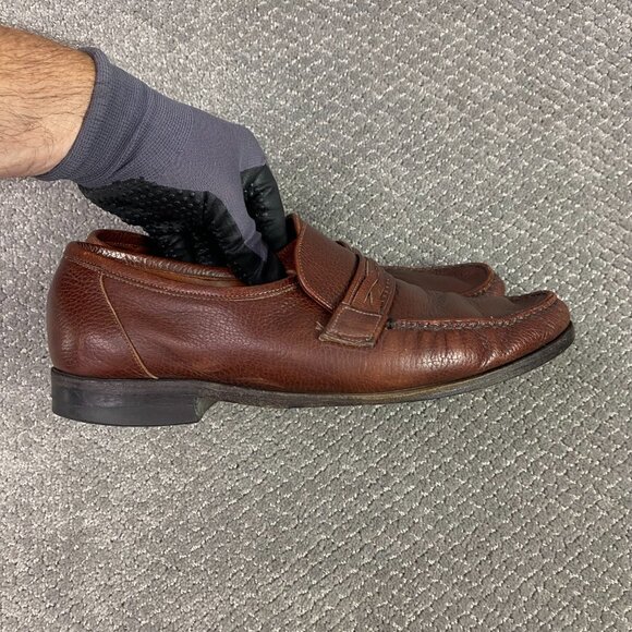 Hartt Leather Loafers Shoes Men's 10 F Brown Hand Sewn Vamps Canada Slip On 10F - Picture 6 of 10